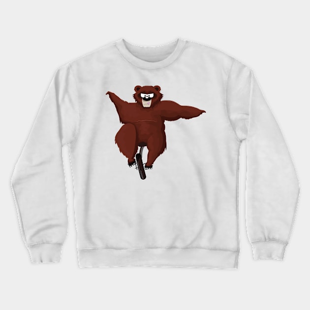 Bear on a unicycle Crewneck Sweatshirt by nickemporium1